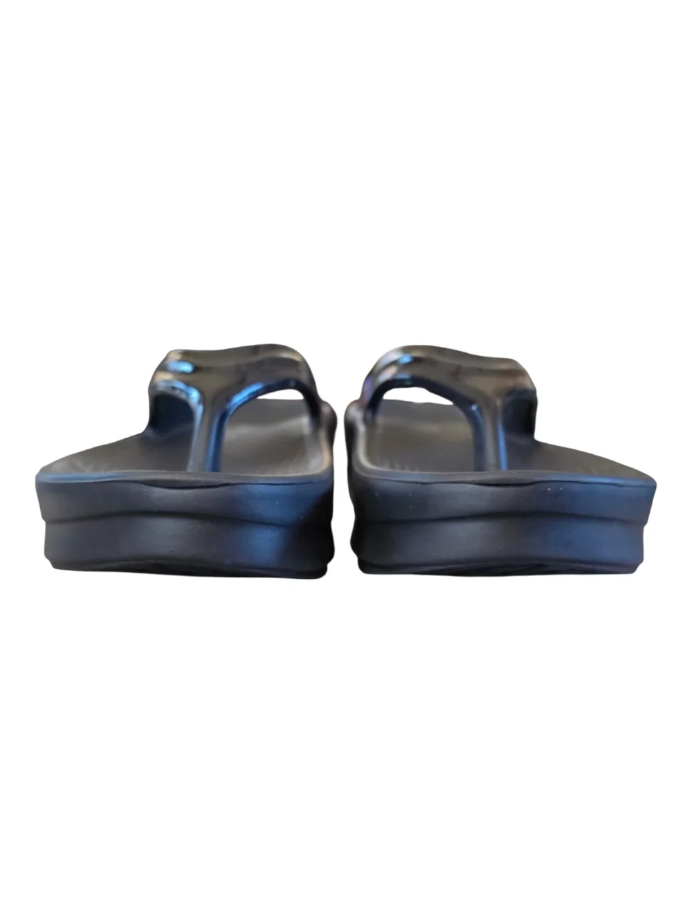 OOLALA OOFOS Black Platform Flip Flops Sandals Size 9 - Picture 5 of 8